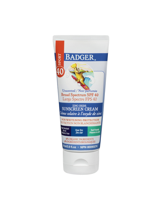Badger Sport Unscented Sunscreen Cream