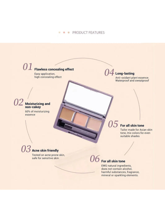 AMORTALS Tri-Colour Concealer Palette - Unique Bunny
