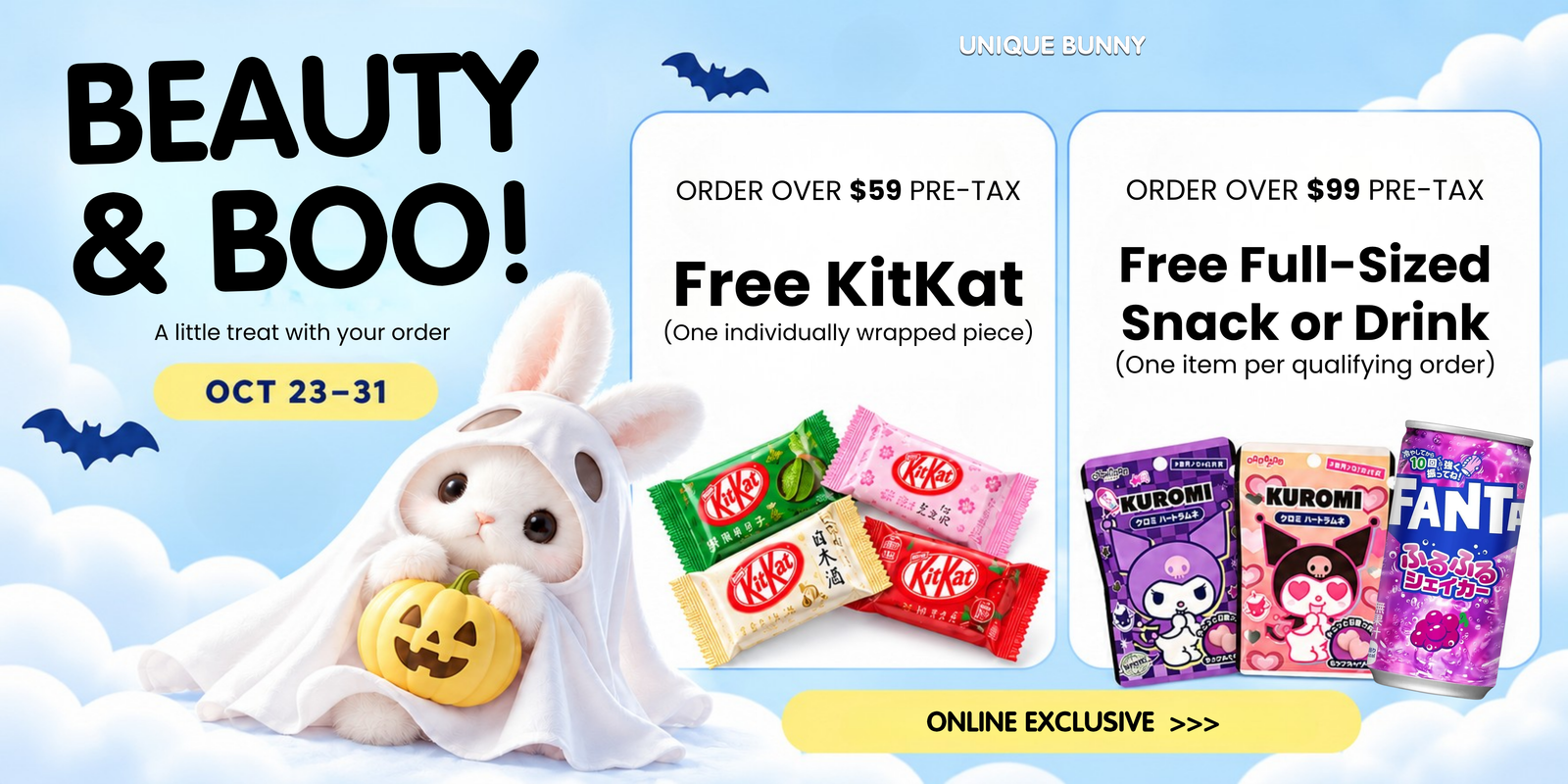 2026 Halloween Free Snacks - Unique Bunny