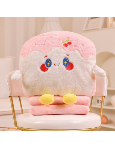 Kawaii Toast Pillow Blanket