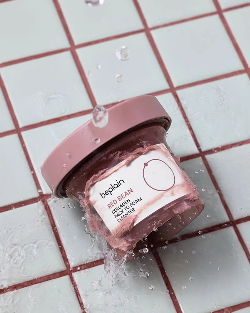Beplain Red Bean Collagen Pack To Foam Cleanser - Unique Bunny