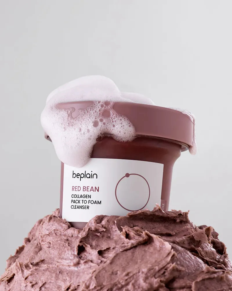 Beplain Red Bean Collagen Pack To Foam Cleanser - Unique Bunny