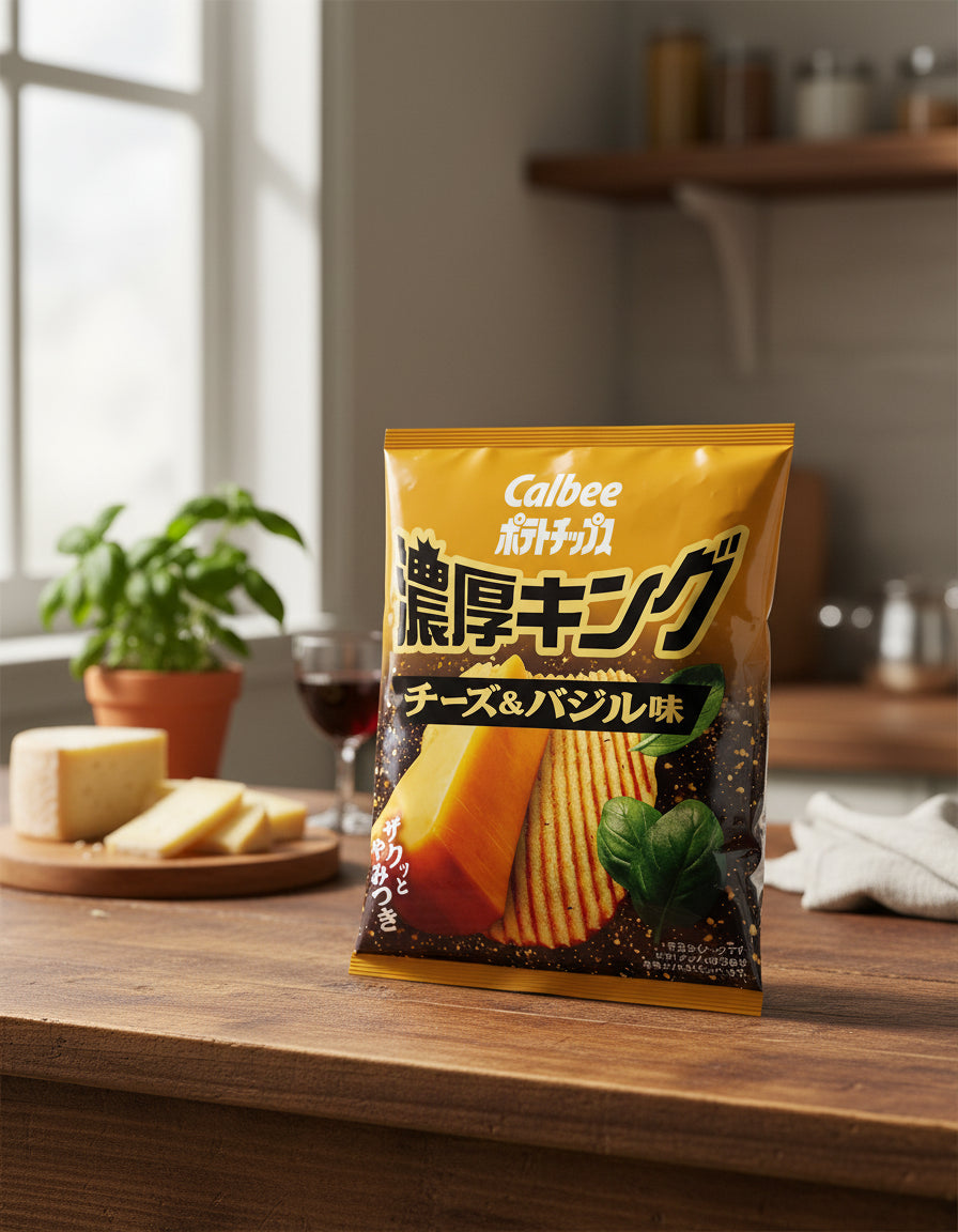 Calbee Rich King Cheese & Basil Chips - Unique Bunny