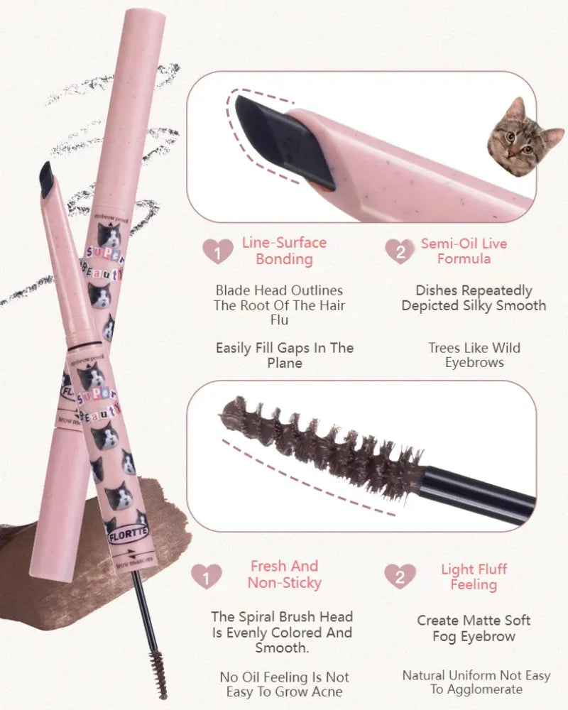 Flortte Eyebrow Pencil Brow Mascara - Unique Bunny