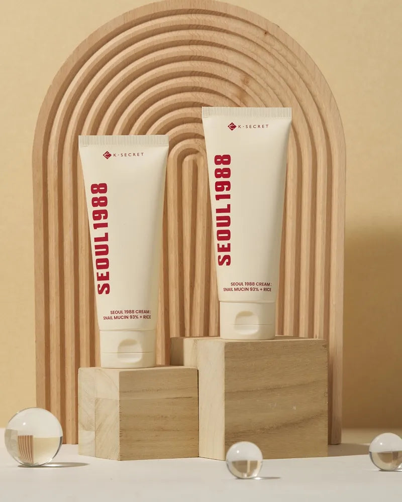 K-SECRET SEOUL 1988 Cream: Snail Mucin 93% + Rice  - Unique Bunny