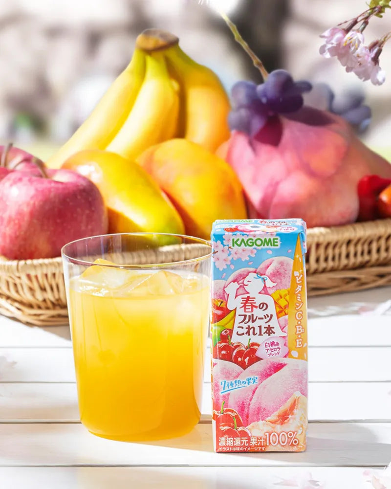Kagome Spring Fruits: White Peach & Acerola Blend Juice - Unique Bunny