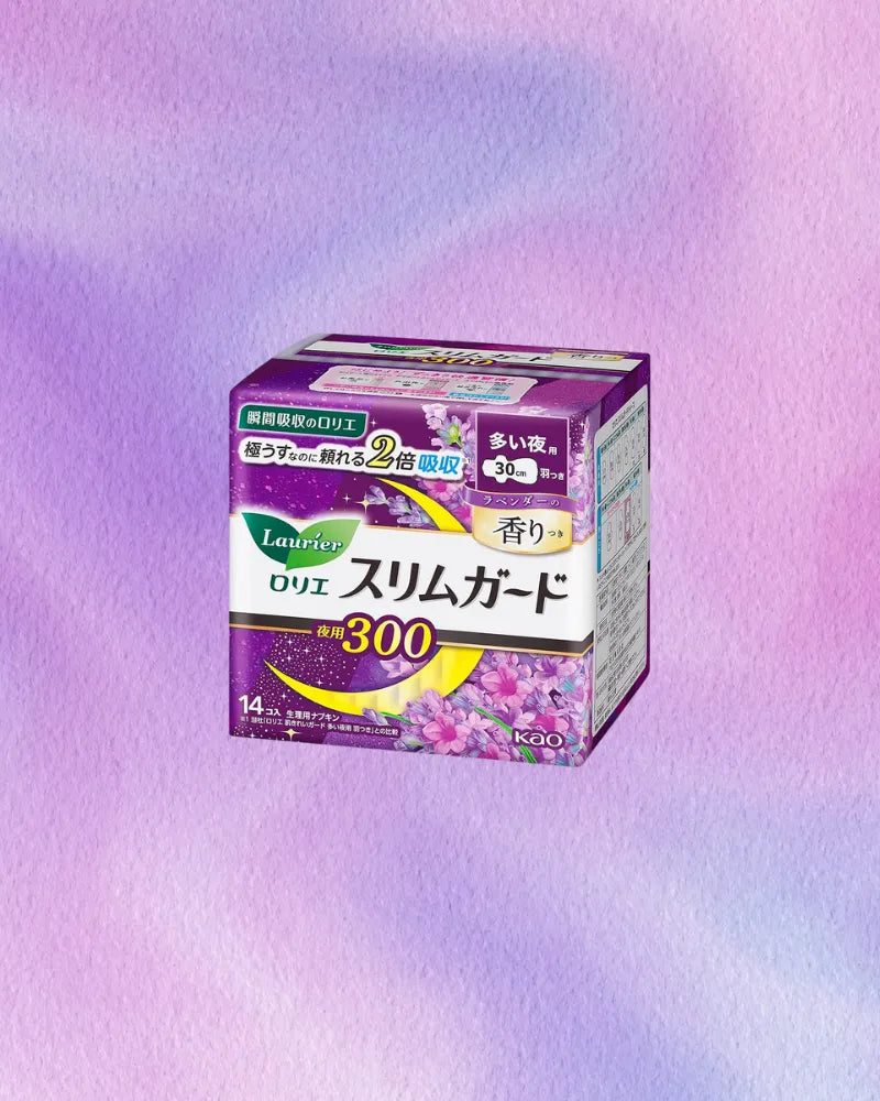 Kao Laurier Slim Guard Lavender Overnight Sanitary Pads - Unique Bunny