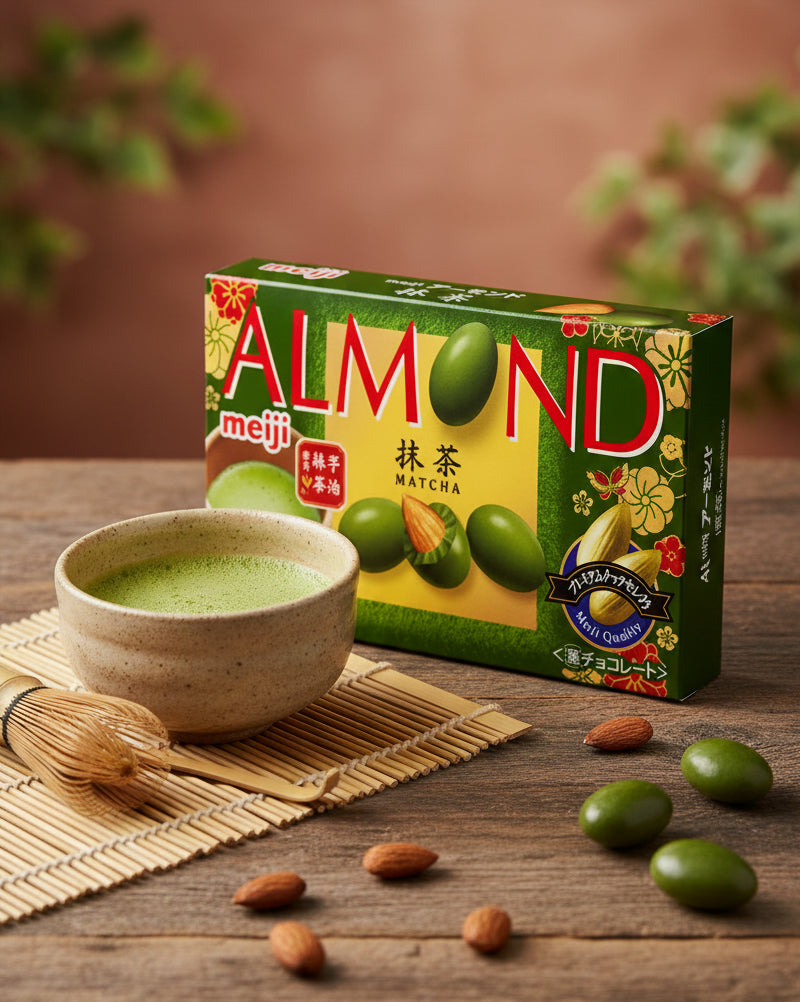 Meiji Uji Matcha Almond Chocolate - Unique Bunny
