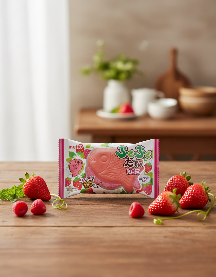 Meito Fish Shaped Strawberry Wafer - Unique Bunny