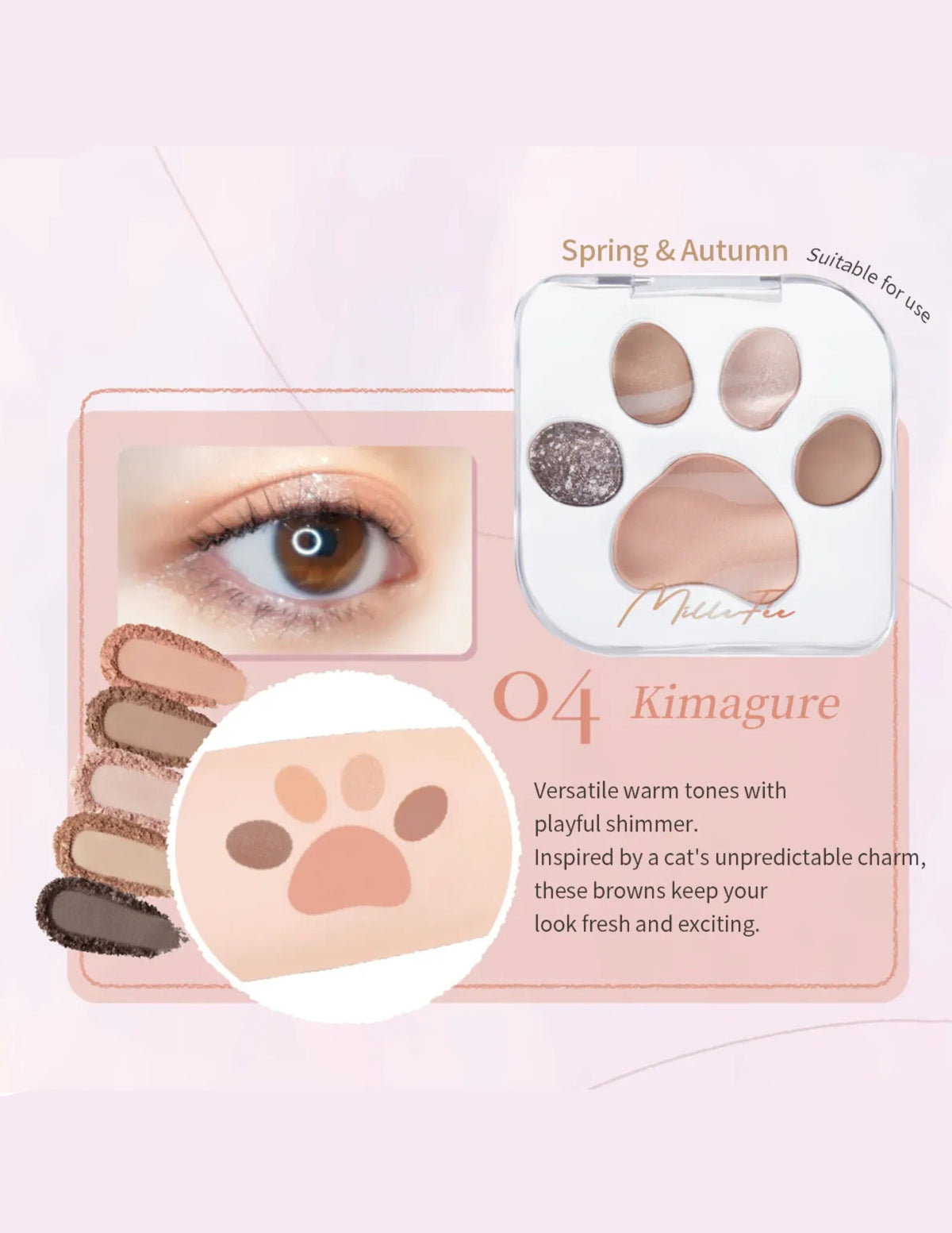 Millefee Meow Paws Eyeshadow Palette - Unique Bunny