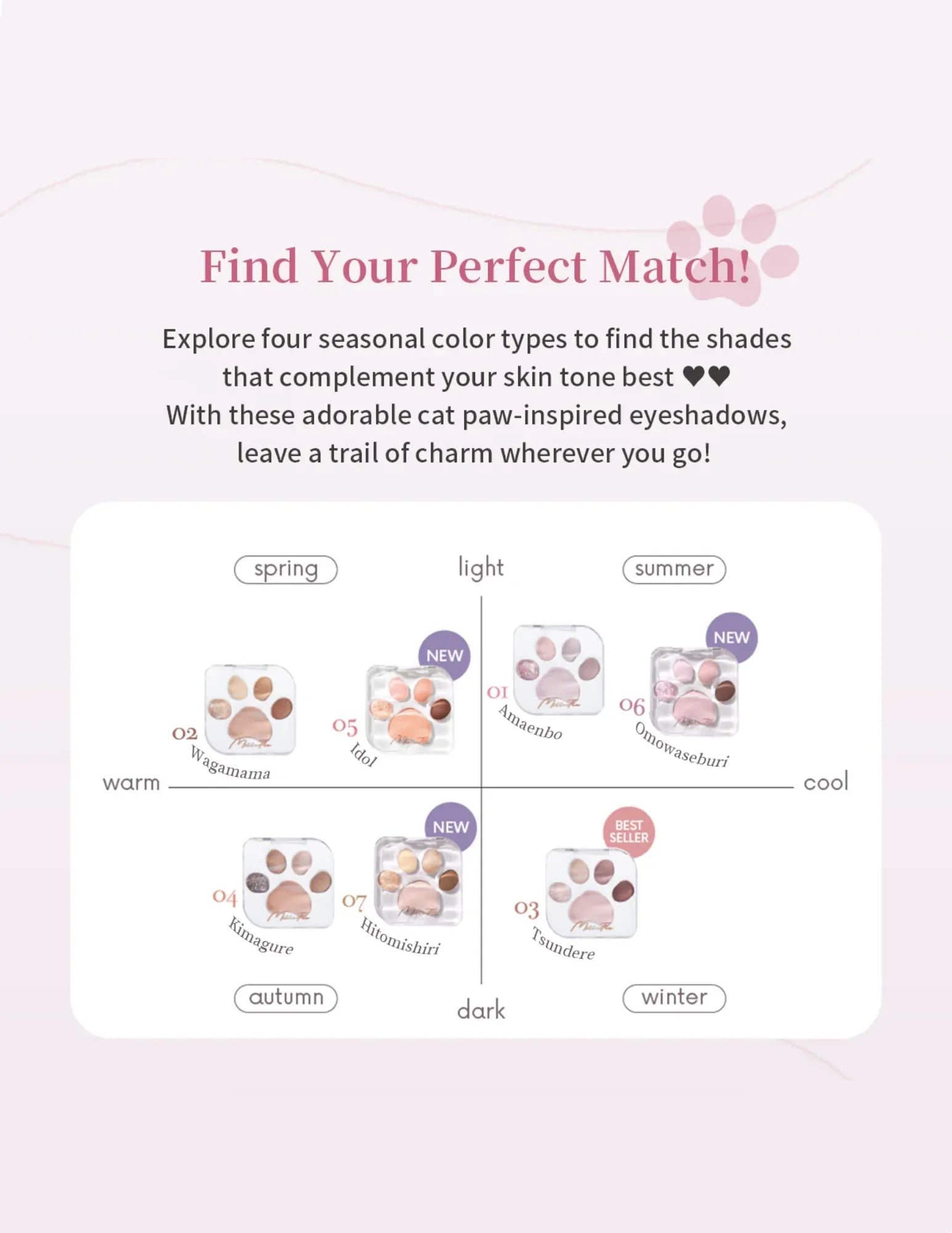 Millefee Meow Paws Eyeshadow Palette - Unique Bunny