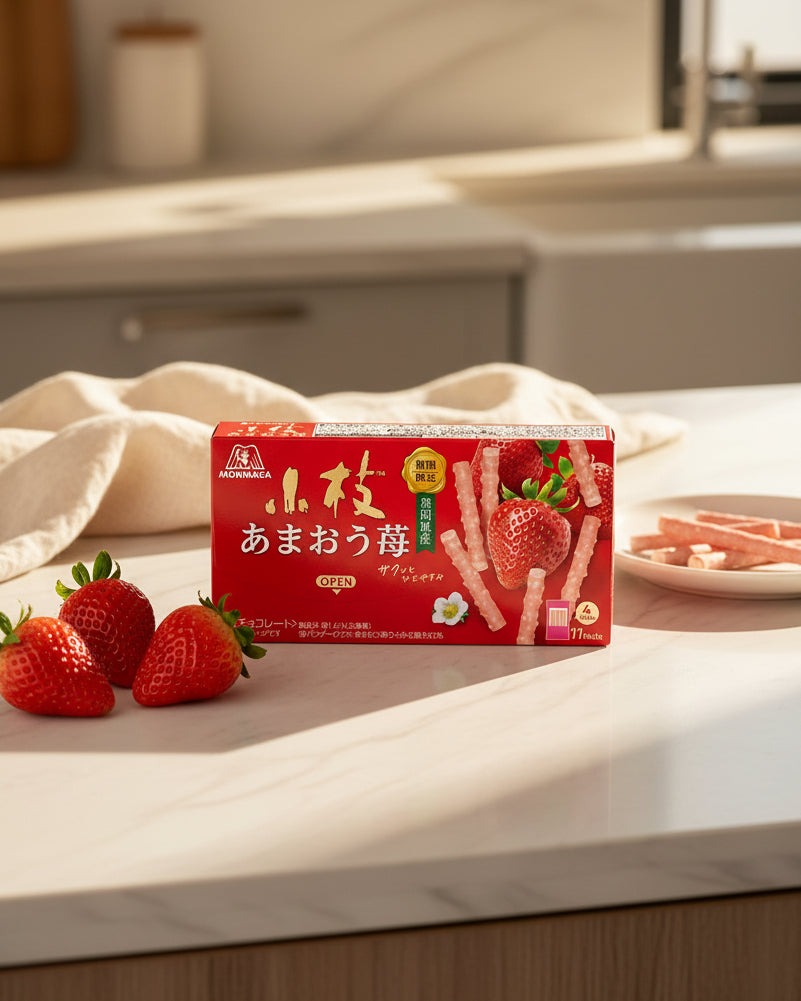 Morinaga Koeda Amaou Strawberry Chocolate - Unique Bunny