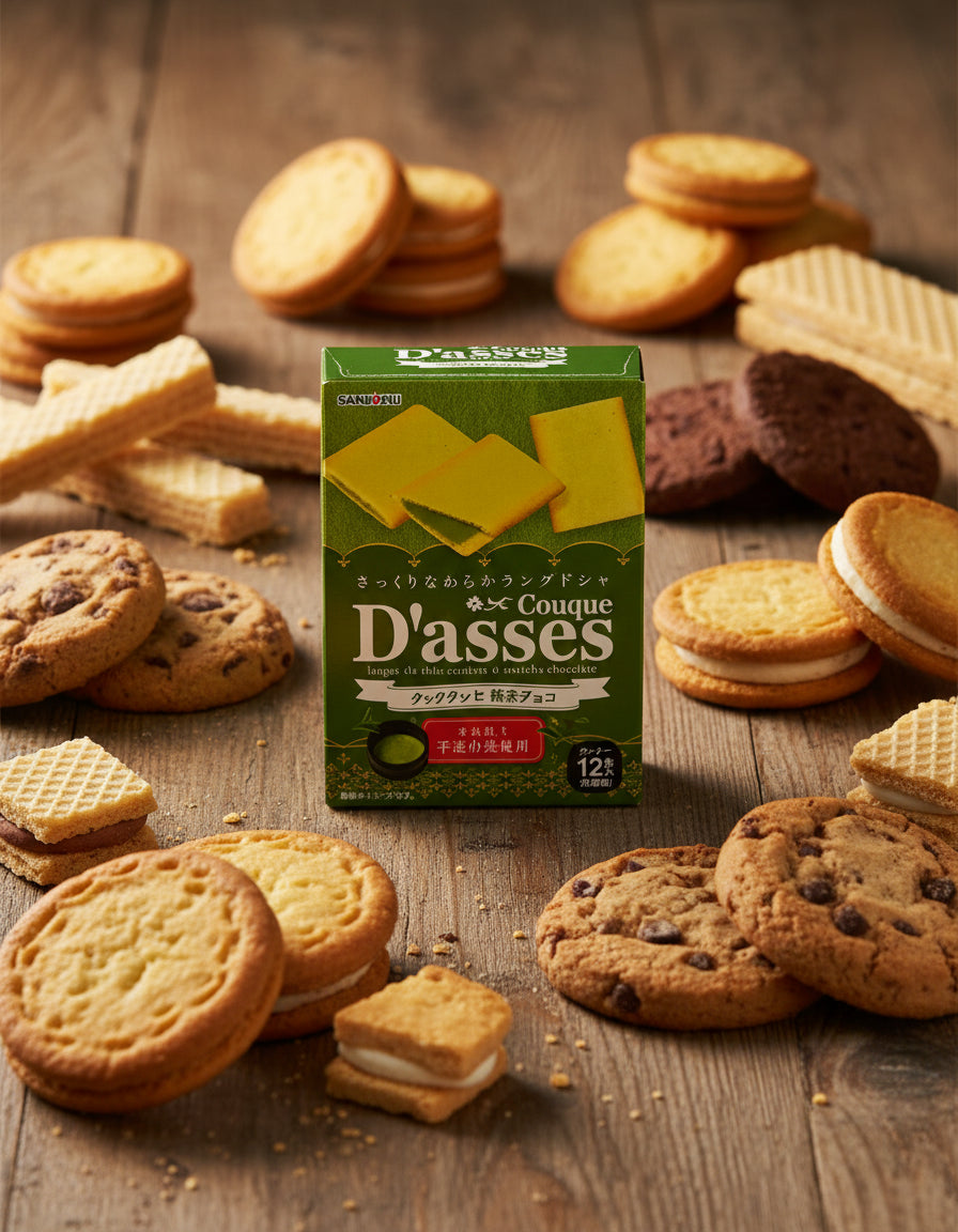 Sanritsu Couque D'asses Lange de Chat Biscuit Matcha - Unique Bunny