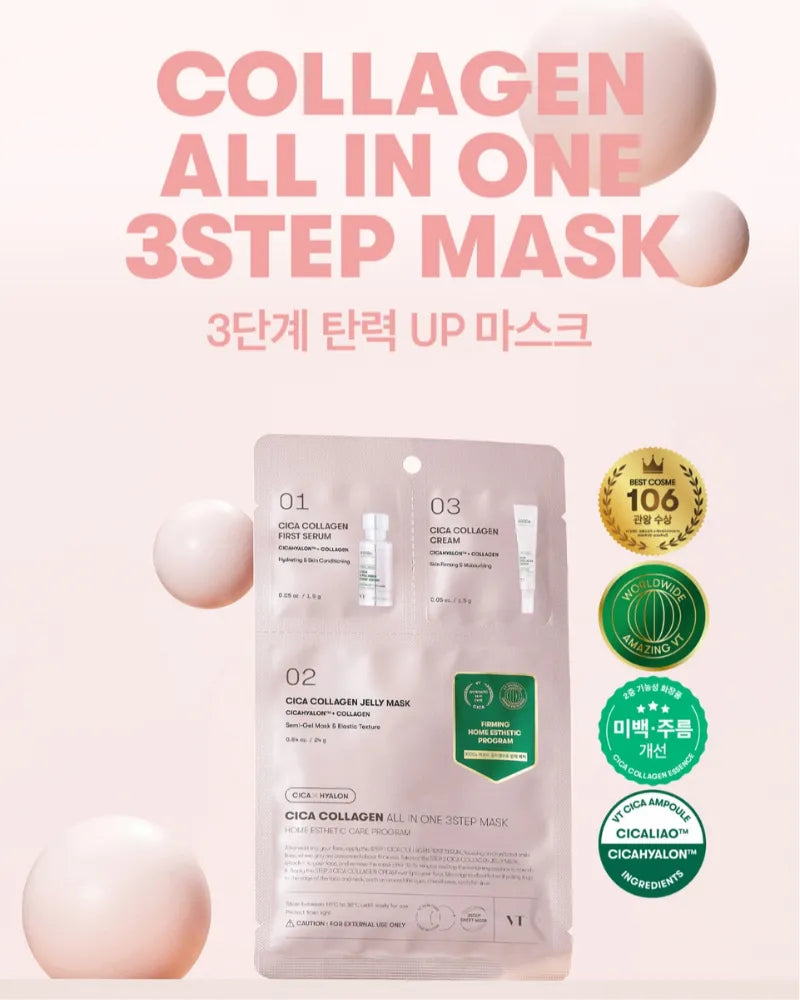 VT Cosmetics Cica Collagen All In One 3 Step Mask - Unique Bunny